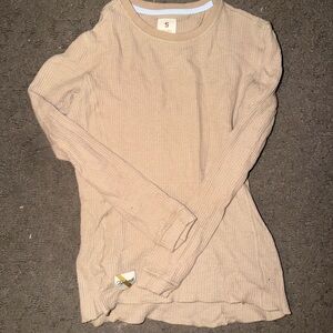 Women's Oatmeal Tracksmith Fells Waffle Layer Long Sleeve Top Small